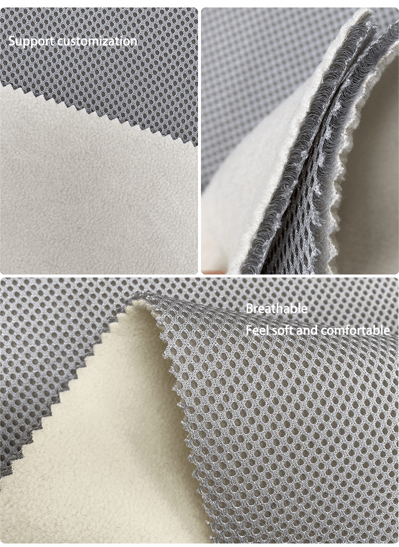 Hangzhou Kangman Textile Co., Ltd.Sandwich Structure 100% Polyester Mesh Fabric Bonded Polar Fleece Fabric