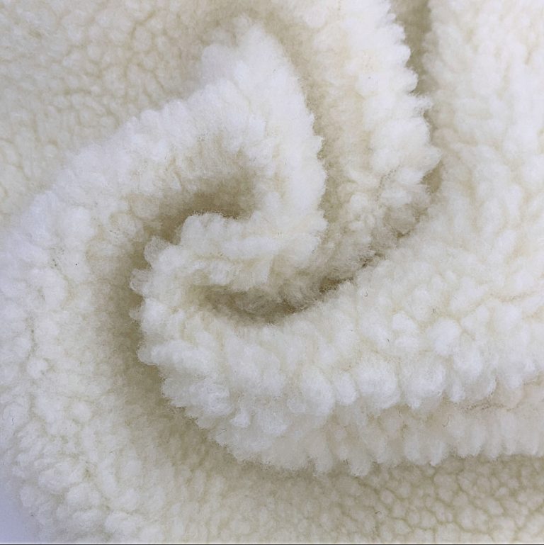 White Polyester Sherpa Fleece Fabric