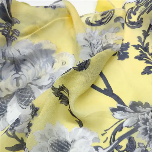 Woven Silk Viscose Blend Crepe Fabric