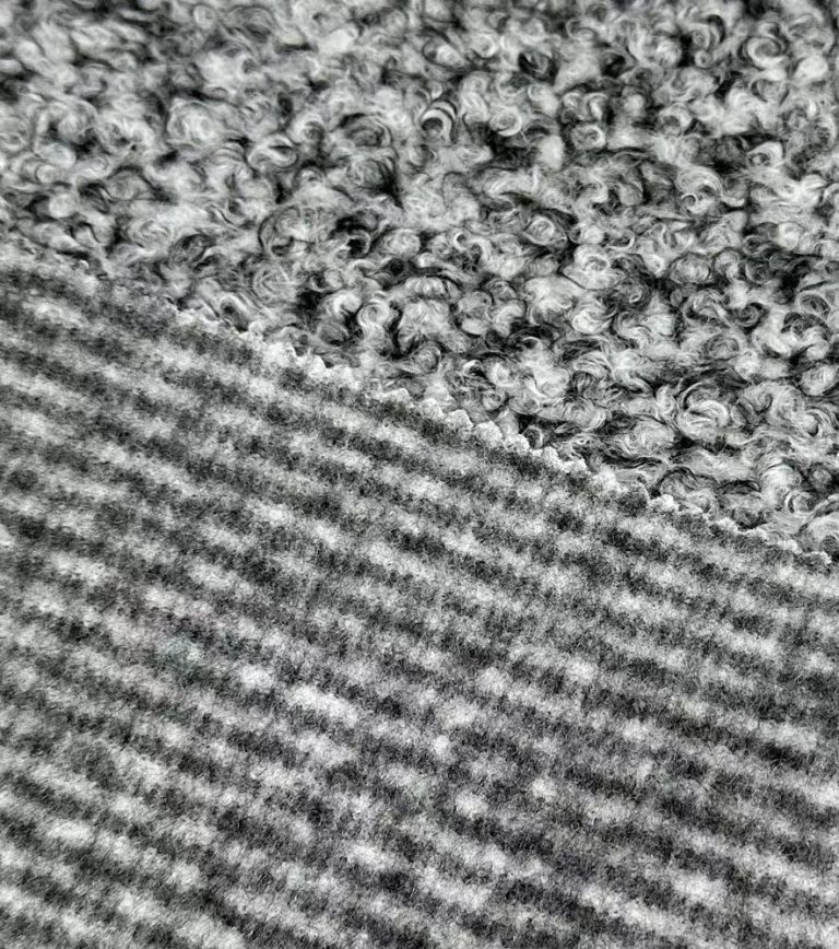 Black Gray Sherpa Fabric