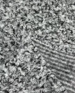 Black Gray Sherpa Fabric