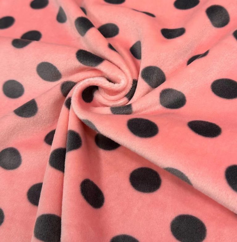 Single-sided Polyester Spandex Polka Dot Fabric